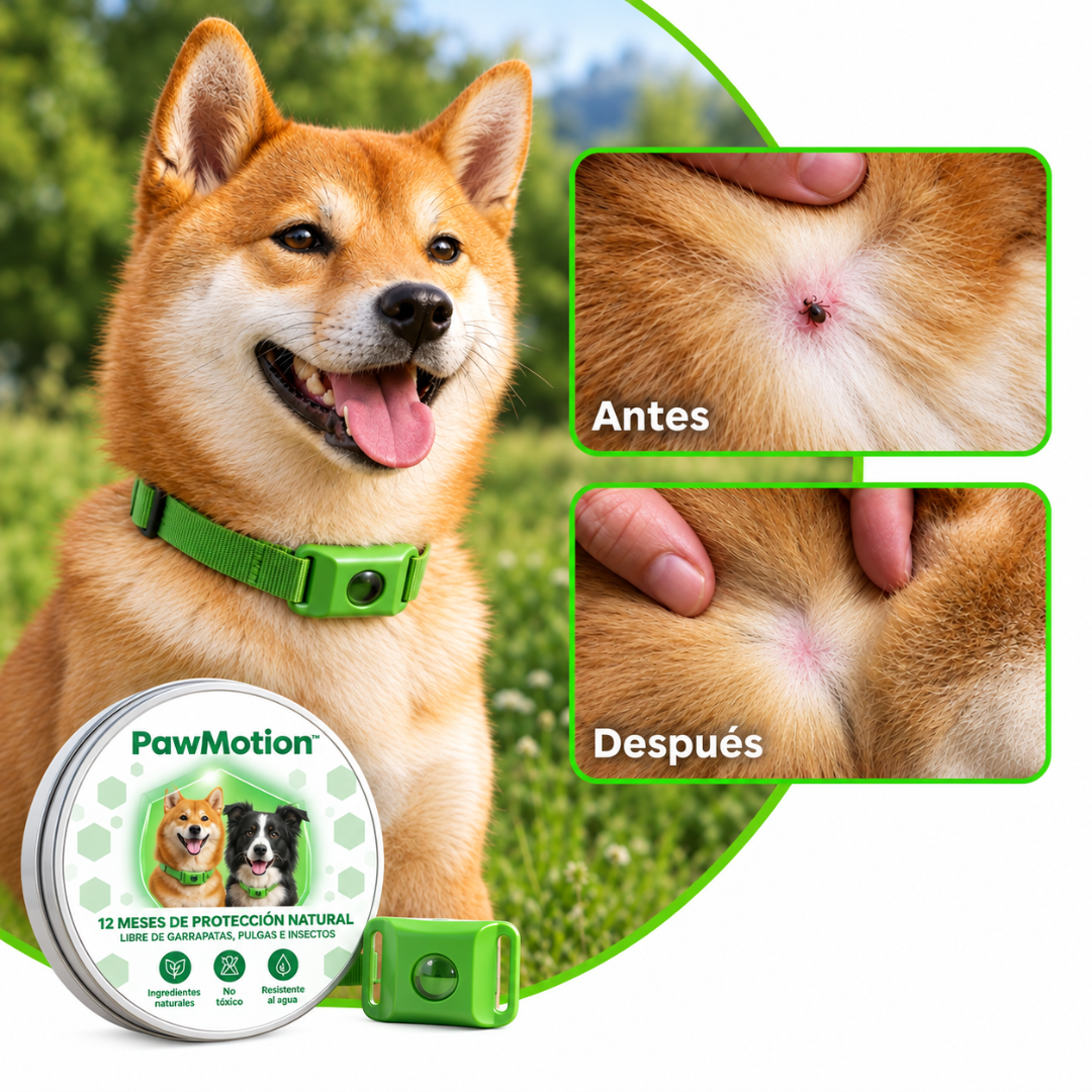 PawMotion™ Collar Antipulgas Natural para Perros - 12 Meses